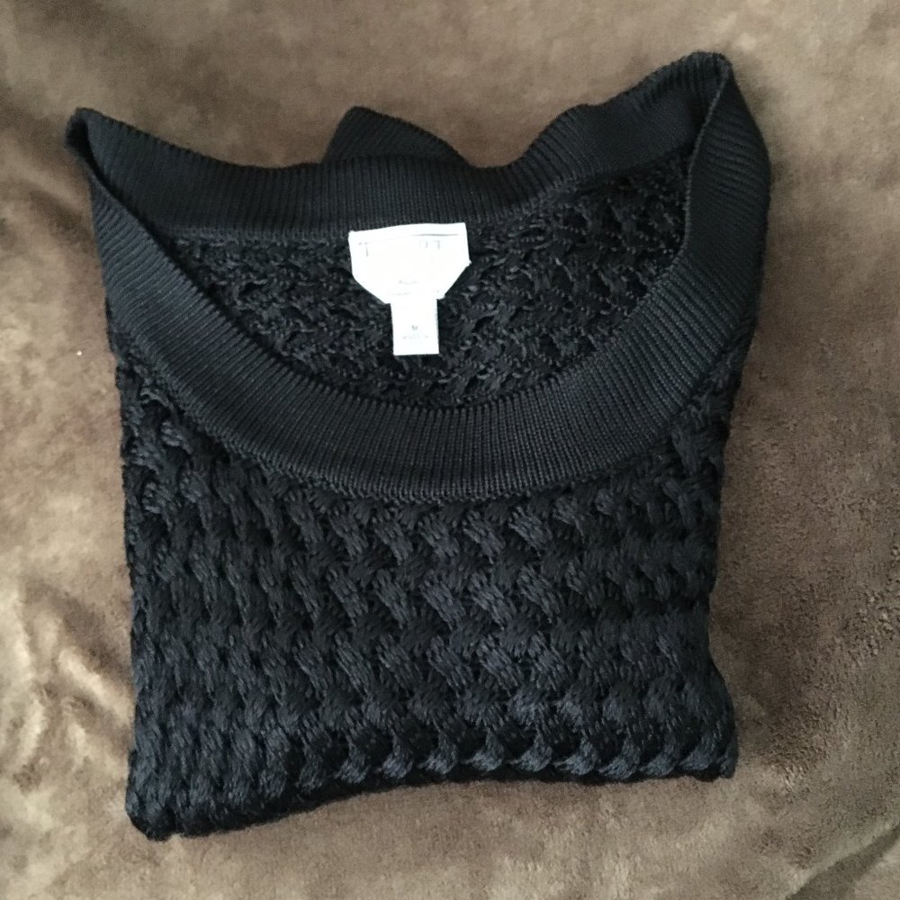 Talbots Collection Black Short Sleeve Sweater